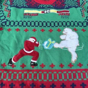 Karate Fighting CHRISTMAS Ugly Fair Isle SWEATER Mens Sz XXL Parties Festival